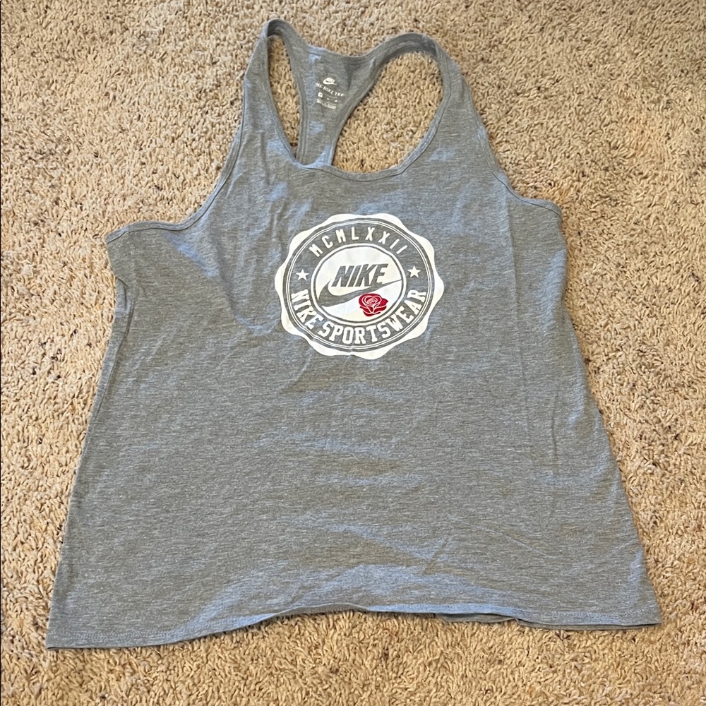 Nike Women's Heather Gray Sports Tank Top